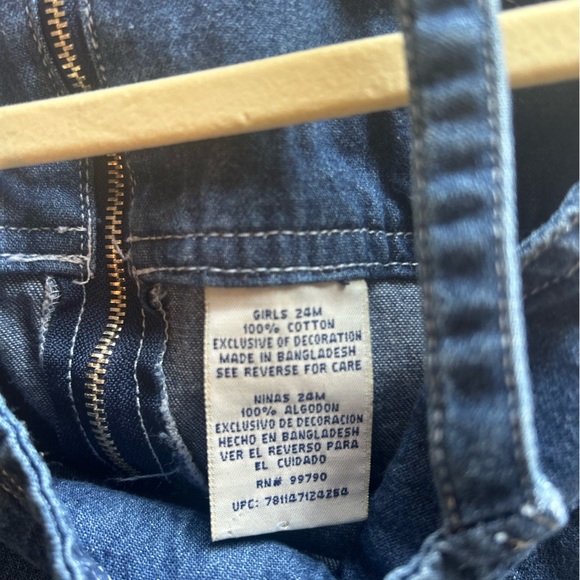 Vintage Faded Glory Romper Dress, Floral Denim, Size 24 mo - Picture 8 of 8